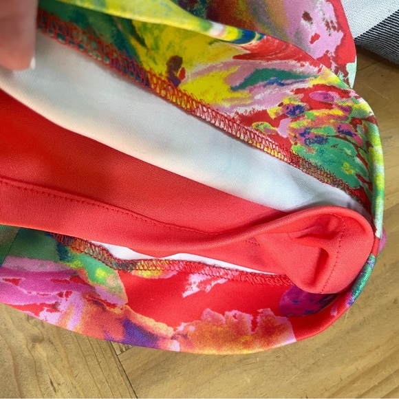 EUC Tahari Arthur S. Levine Floral Midi Dress Multi Color Womens Sleeveless 8 - Picture 9 of 9